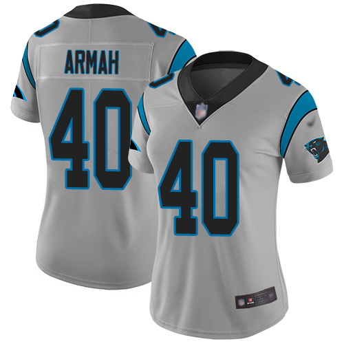 Carolina Panthers Limited Silver Women Alex Armah Jersey NFL Football #40 Inverted Legend->carolina panthers->NFL Jersey